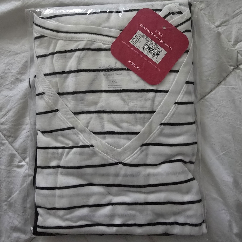 Set of 2 Isabel Maternity Side Shirred V-Neck T-Shirts XXL - LAST SET!!! - Picture 2 of 3